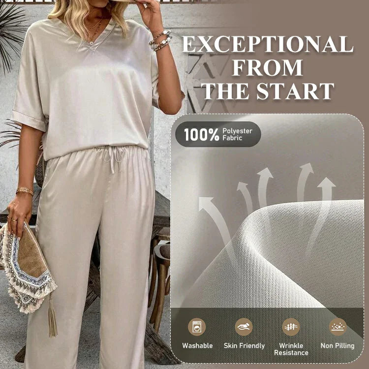 Women's Casual Solid Color Two-Piece Set—Effortless Elegance and All-Day Comfort ✨