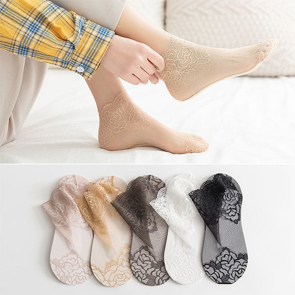 Graceful Lace Socks for Ladies – Soft, Stretchy & Age-Friendly Elegance