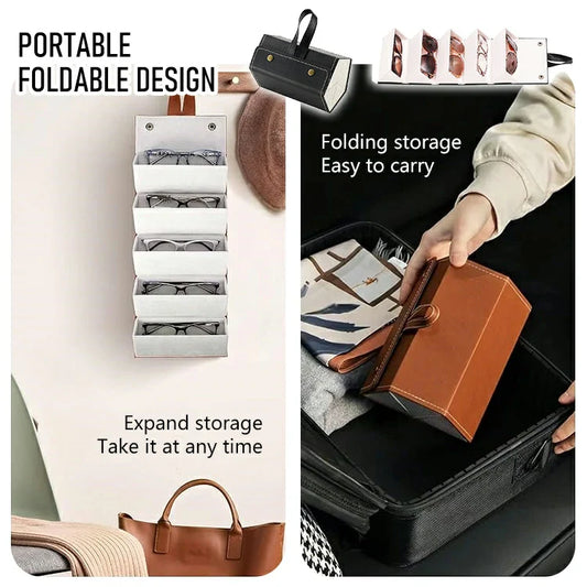 Multi-Layer Glasses Leather Storage Box
