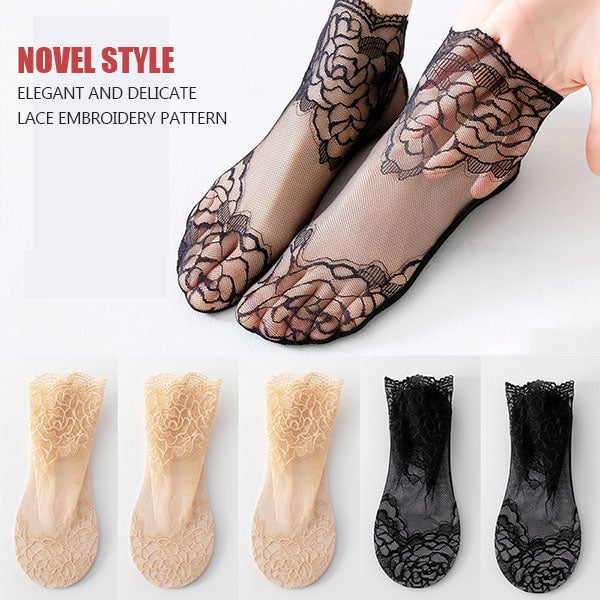 Graceful Lace Socks for Ladies – Soft, Stretchy & Age-Friendly Elegance