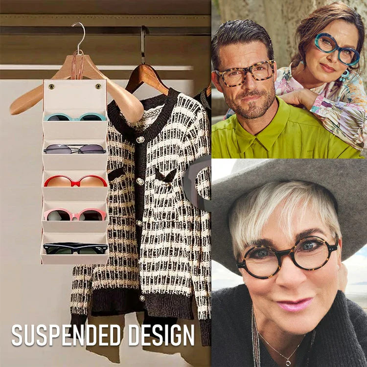 Multi-Layer Glasses Leather Storage Box