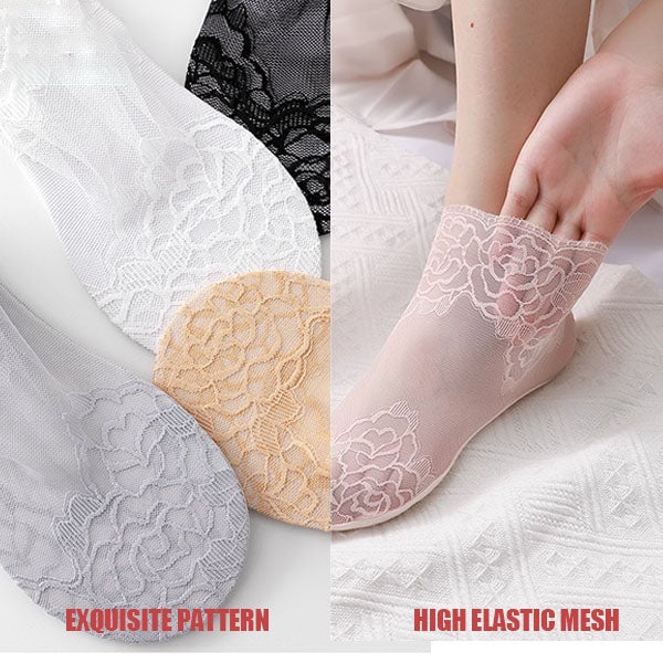 Graceful Lace Socks for Ladies – Soft, Stretchy & Age-Friendly Elegance