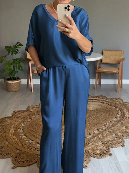 Women's Casual Solid Color Two-Piece Set—Effortless Elegance and All-Day Comfort ✨