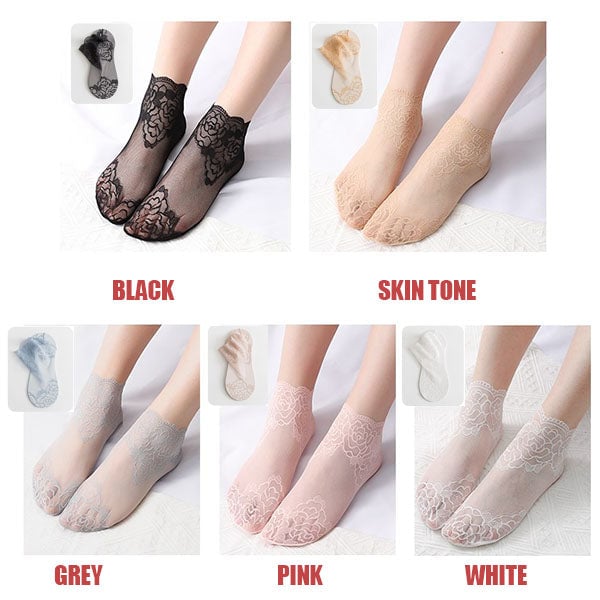 Graceful Lace Socks for Ladies – Soft, Stretchy & Age-Friendly Elegance